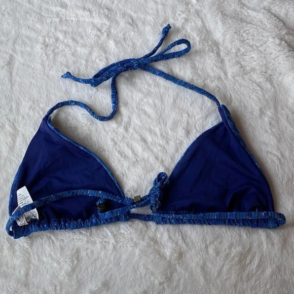 NWOT! Becca Women's Swim Textured Triangle Bikini Top Size S Blue 19894 - Picture 3 of 9